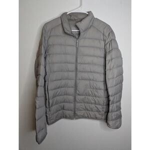 UNIQLO Ultralight Down Jacket Women’s Medium Gray Puffer Full Zip Lightweight